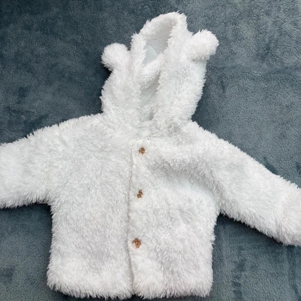 George White Fuzzy Bodysuit